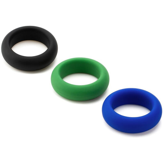 Je Joue - Ensemble Silicone Anneaux Pénis Silicone - JE JOUE | sextoys, jouets sexuels pour hommes, accessoires de pénis, anneaux de pénis, cockrings sans vibration | Dimensions : 5