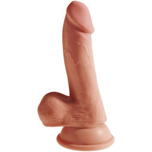 King Cock - Plus Gode 3D Avec Boules 17 Cm - KING COCK PLUS | sextoys, godes sans vibration, pénis réalistes | Dimensions : 458