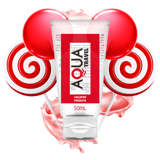 Aqua Travel - Lubrifiant À Base D''Eau Saveur Lollipop - 50 Ml - AQUA TRAVEL | pharmacie, lubrifiants, aux saveurs délicieuses | Dimensions : 62