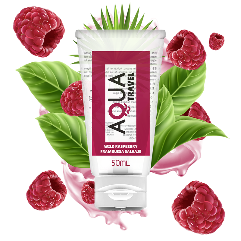 Aqua Travel - Lubrifiant A Base D''Eau Saveur Framboise Sauvage - 50 Ml - AQUA TRAVEL | pharmacie, lubrifiants, aux saveurs délicieuses | Dimensions : 62