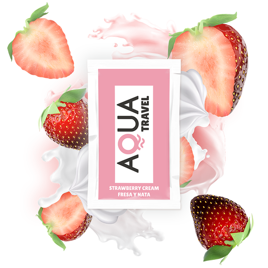 Aqua Travel - Lubrifiant À Base D'Eau Saveur Crème De Fraise 6 Ml - AQUA TRAVEL | pharmacie, lubrifiants, une seule dose | Dimensions : 8