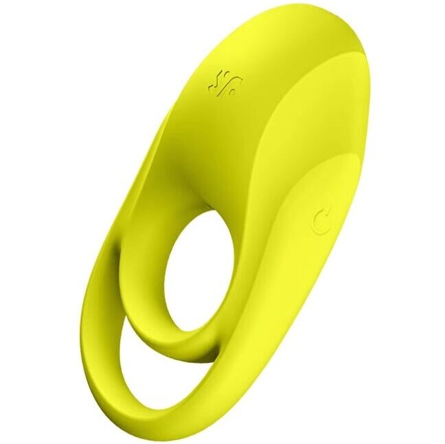 Satisfyer - Vibrateur  Anneau Spectaculaire Duo Jaune - SATISFYER RING | sextoys, jouets sexuels pour hommes, accessoires de pénis, anneaux de pénis, cockring avec vibration | Dimensions : 296
