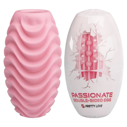 Pretty Love - Oeuf Masturbateur Double Face Rose - PRETTY LOVE MALE | sextoys, jouets sexuels pour hommes, vagins avec vibration | Dimensions : 58