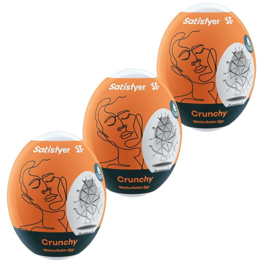 Satisfyer - 3 Oeufs Masturbateurs Crunchy - SATISFYER EGGS | sextoys, kit sex toys | Dimensions : 195