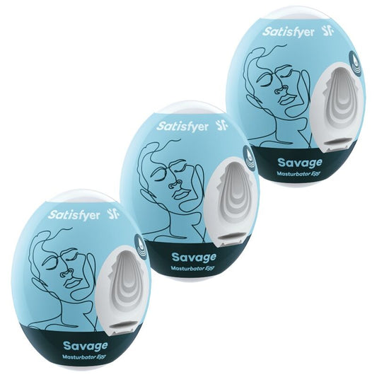 Satisfyer - 3 Oeufs Masturbateurs Savage - SATISFYER EGGS | sextoys, kit sex toys | Dimensions : 195
