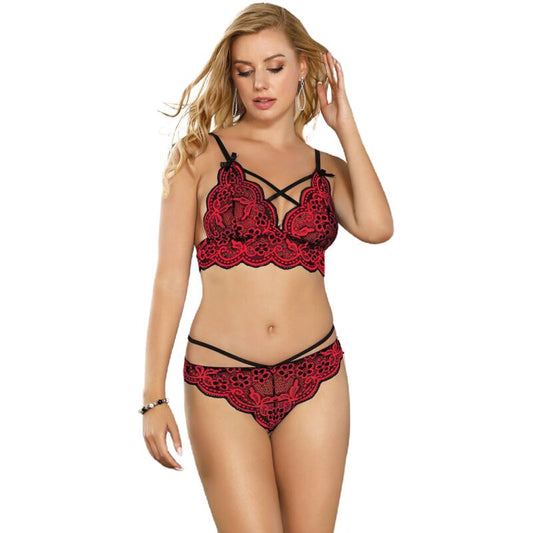 Subblime - Set Ensemble Deux Pièces Top Et Culotte En Dentelle S/M - SUBBLIME SETS | mode et lingerie, lingerie femme, lingerie sexy, soutien-gorge et bas | Dimensions : 118