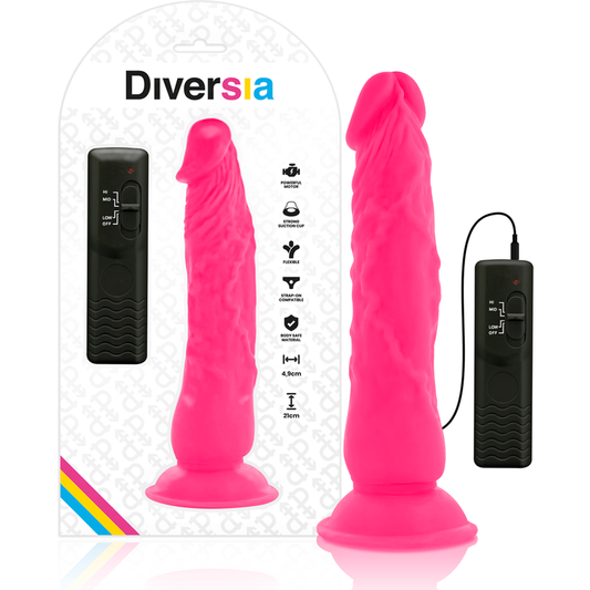 Diversia - Dildo Vibrant Flexible Rose 21 Cm -O- 4.9 Cm - DIVERSIA | sextoys, godes sans vibration, godes ceinture | Dimensions : 468