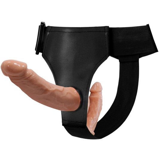 Baile - Ultra Passionnée Double Godes Avec Harnais - BAILE HARNESS COLLECTION | sextoys, godes sans vibration, double pénis | Dimensions : 384