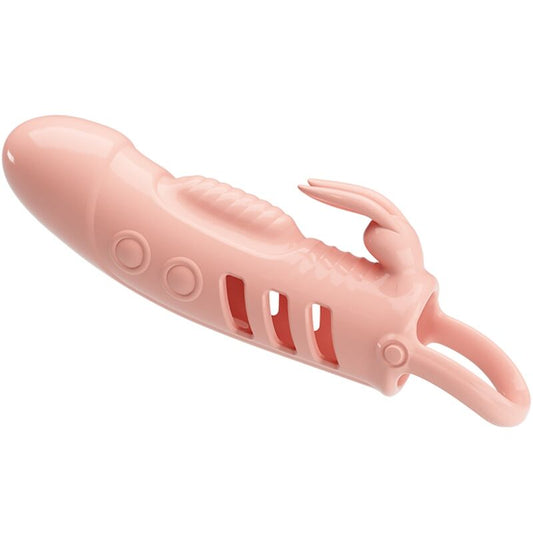 Pretty Love - Gaine Pénis Naturel De Lapin Sloane - PRETTY LOVE | sextoys, jouets sexuels pour hommes, accessoires de pénis, manchons péniens sans extension | Dimensions : 106
