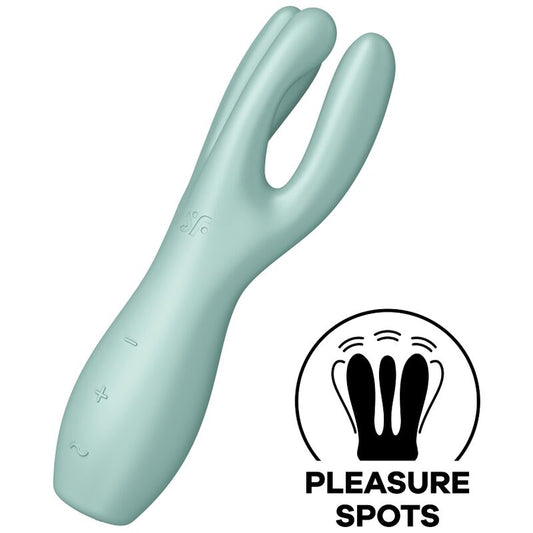 Satisfyer - Vibrateur Threesome 3 Menthe - SATISFYER VIBRATOR | sextoys, jouets pour femmes, stimulateurs, pour clitoris | Dimensions : 300