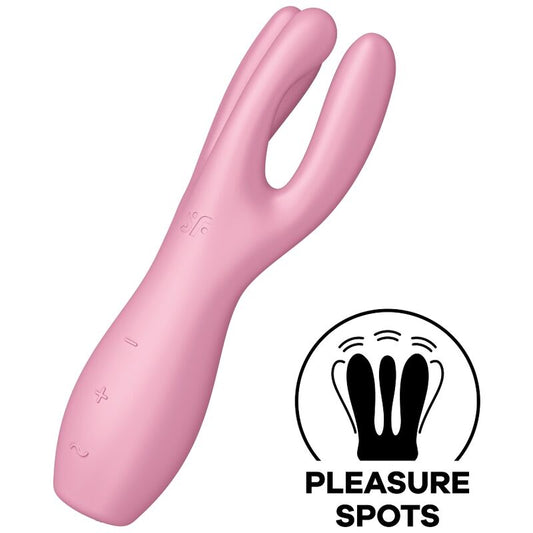 Satisfyer - Vibrateur Threesome 3 Rose - SATISFYER VIBRATOR | sextoys, jouets pour femmes, stimulateurs, pour clitoris | Dimensions : 300