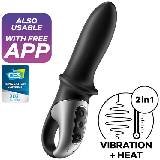 Satisfyer - Application De Vibrateur Anal Hot Passion Noir - SATISFYER CONNECT | sextoys, vibrateurs, vibromasseurs avec app | Dimensions : 452