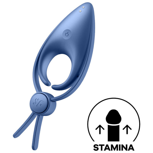 Satisfyer - Vibrateur  Anneau Sniper Bleu - SATISFYER RING | sextoys, jouets sexuels pour hommes, accessoires de pénis, anneaux de pénis, cockring avec vibration | Dimensions : 194