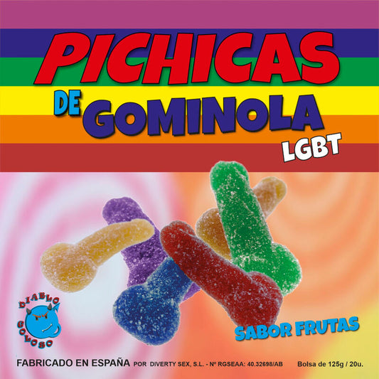 Pride - Fruits De Pénis Gummy Avec Sucre Lgbt - PRIDE | articles assortis, bonbons, friandises drôles | Dimensions : 178