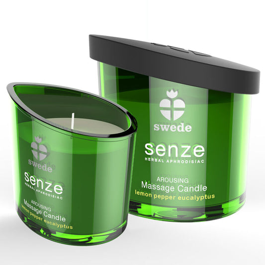 Swede - Bougie De Massage Excitante Senze - Citron, Poivre, Eucalyptus - SWEDE | pharmacie, pour les massages, bougies de massage | Dimensions : 172