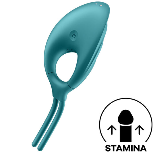 Satisfyer - Vibrateur Anneau Swordsman Vert - SATISFYER RING | sextoys, jouets sexuels pour hommes, accessoires de pénis, anneaux de pénis, cockring avec vibration | Dimensions : 194