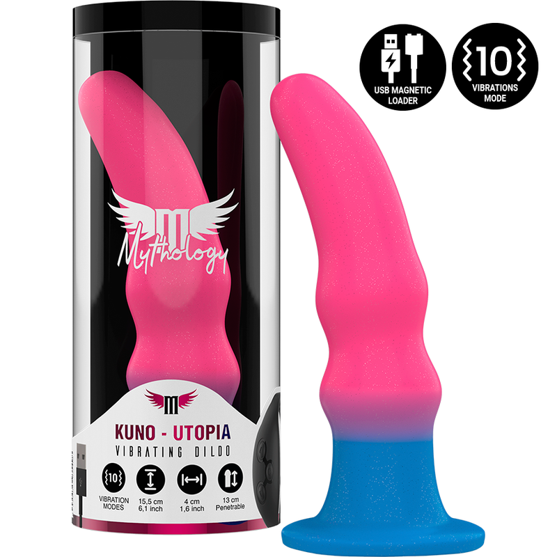 Mythology - Kuno Utopia Dildo M - Vibrateur Compatible Avec La Technologie Sans Fil Watchme - MYTHOLOGY FANTASY DILDO | sextoys, vibrateurs, télécommande | Dimensions : 208