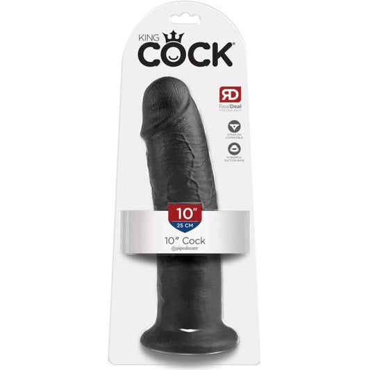 King Cock - 10 Gode Noir 25 Cm - KING COCK | sextoys, godes sans vibration, pénis réalistes | Dimensions : 780