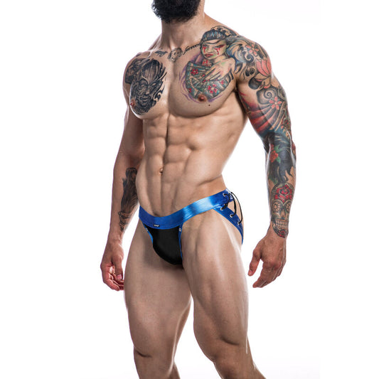 Cut4Men - Jockstrap Desire Cuirette Bleu Xl - CUT4MEN JOCKSTRAP | mode et lingerie, lingerie homme, jockstraps | Dimensions : 70