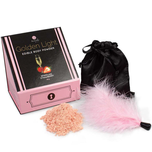 Secretplay - Golden Light Kit Poudre Comestible Et Plume De Fraise Pétillante - SECRETPLAY 100% GAMES | pharmacie, poudres comestibles | Dimensions : 152
