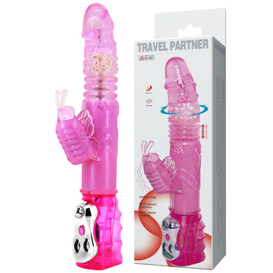 Baile - Partenaire De Voyage Rotateur Haut Et Bas Lapin Rose - BAILE ROTATIONS | sextoys, vibrateurs, rotateurs vibrants | Dimensions : 405
