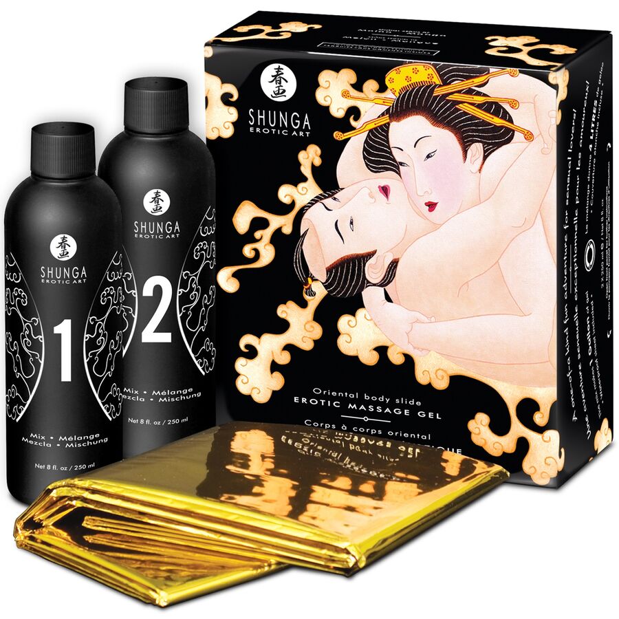 Shunga - Gel De Massage Érotique Corps À Corps Melon Mangue Oriental - SHUNGA KITS | pharmacie, pour les massages, kits de massage | Dimensions : 708