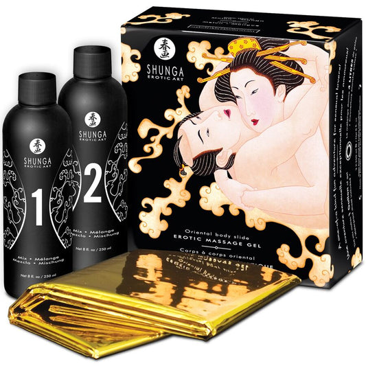 Shunga - Gel De Massage Érotique Corps À Corps Melon Mangue Oriental - SHUNGA KITS | pharmacie, pour les massages, kits de massage | Dimensions : 708