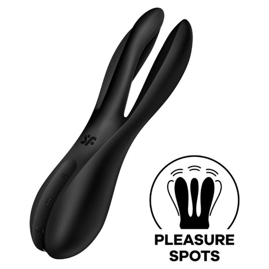 Satisfyer - Vibrateur Threesome 2 Noir - SATISFYER VIBRATOR | sextoys, jouets pour femmes, stimulateurs, pour clitoris | Dimensions : 302