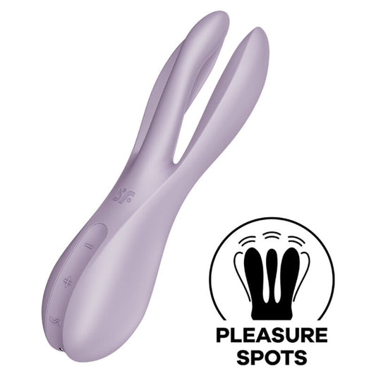 Satisfyer - Vibrateur Threesome 2 Violet - SATISFYER VIBRATOR | sextoys, jouets pour femmes, stimulateurs, pour clitoris | Dimensions : 302