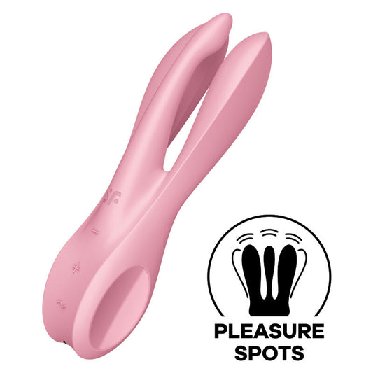 Satisfyer - Vibrateur Threesome 1 Rose - SATISFYER VIBRATOR | sextoys, jouets pour femmes, stimulateurs, pour clitoris | Dimensions : 302