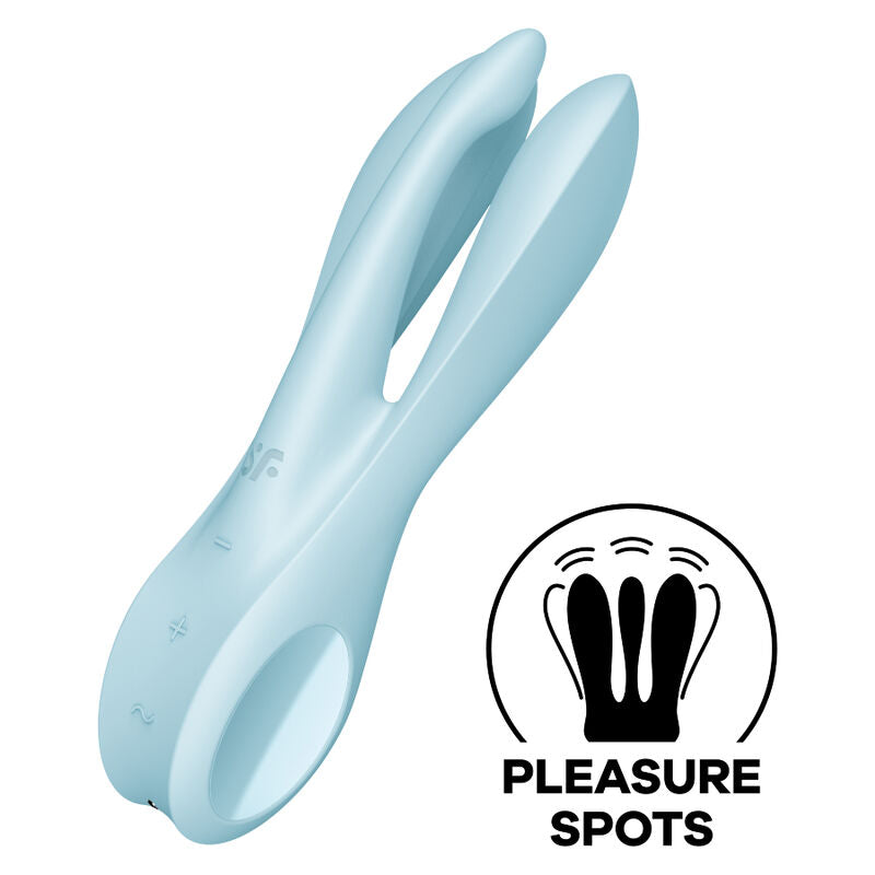 Satisfyer - Vibrateur Threesome 1 Bleu - SATISFYER VIBRATOR | sextoys, jouets pour femmes, stimulateurs, pour clitoris | Dimensions : 302