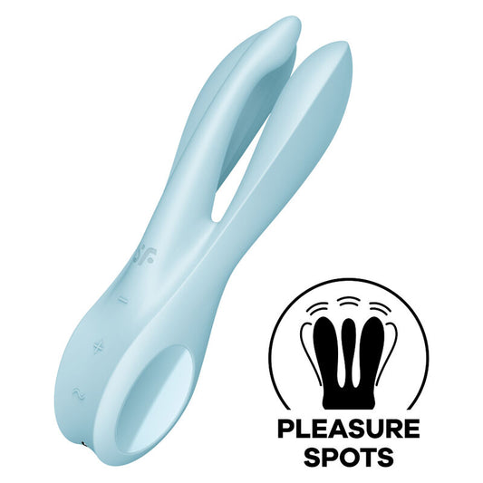 Satisfyer - Vibrateur Threesome 1 Bleu - SATISFYER VIBRATOR | sextoys, jouets pour femmes, stimulateurs, pour clitoris | Dimensions : 302
