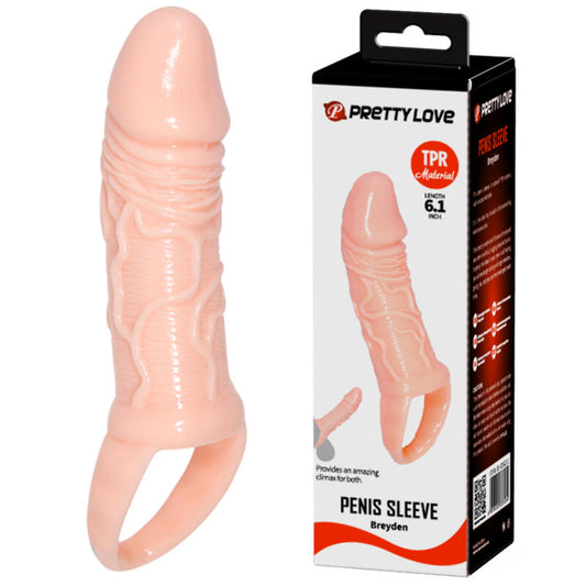 Pretty Love - Gaine Pénis Naturelle Breyden - PRETTY LOVE | sextoys, jouets sexuels pour hommes, accessoires de pénis, manchons péniens sans extension | Dimensions : 80