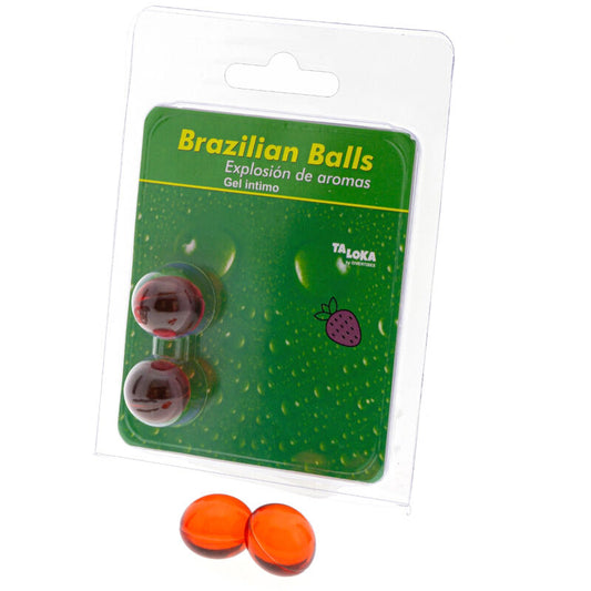 Taloka - 2 Boules Brésiliennes Gel Intime Fraise - TALOKA | pharmacie, lubrifiants, boules brésiliennes | Dimensions : 26