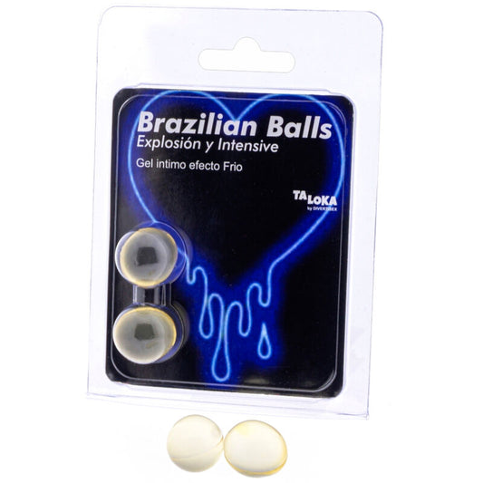 Taloka - 2 Balles Brésiliennes Gel Excitant Effet Froid & Vibration - TALOKA | pharmacie, lubrifiants, effet froid | Dimensions : 28