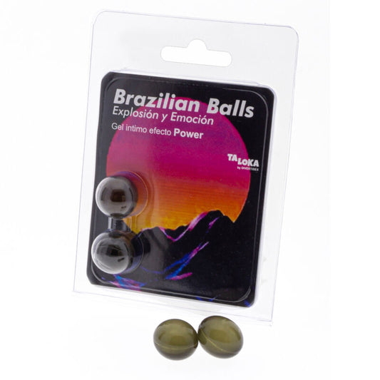 Taloka - 2 Balles Brésiliennes Gel Excitanant Effet Puissant - TALOKA | pharmacie, lubrifiants, boules brésiliennes | Dimensions : 26