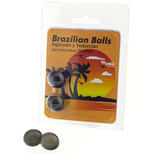 Taloka - 2 Balles Brésiliennes Gel Excitant Effet Confort - TALOKA | pharmacie, lubrifiants, boules brésiliennes | Dimensions : 26