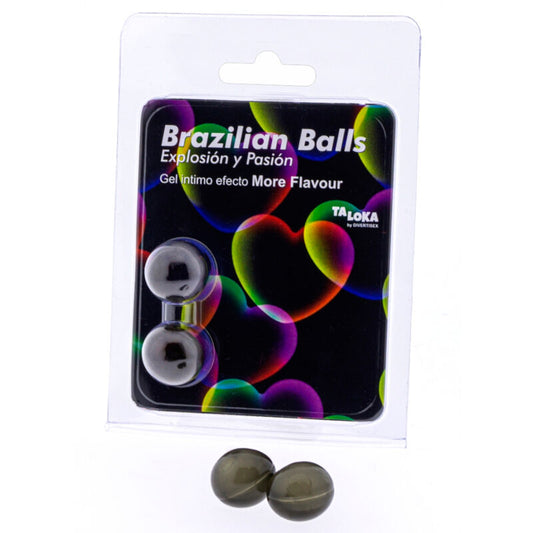 Taloka - 2 Boules Brésiliennes Plus Deffet De Saveur Gel Excitant - TALOKA | pharmacie, lubrifiants, boules brésiliennes | Dimensions : 26