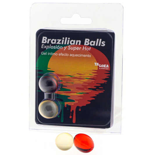 Taloka - 2 Boules Brésiliennes Gel Excitant Effet Super Chaud - TALOKA | pharmacie, lubrifiants, boules brésiliennes | Dimensions : 26