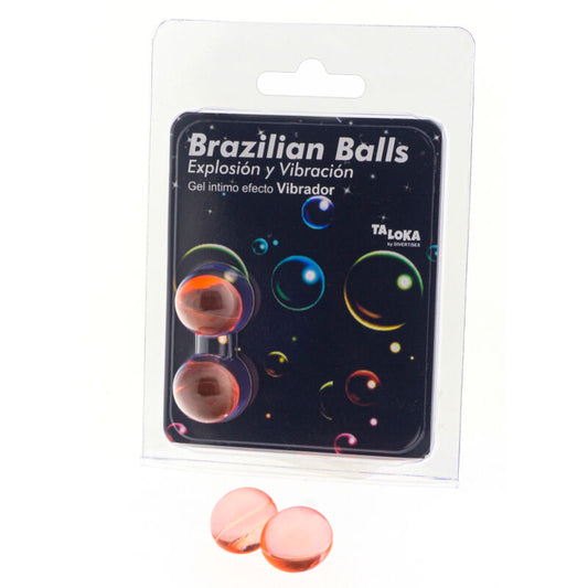 Taloka - 2 Balles Brésiliennes Gel Excitant Effet Vibrant - TALOKA | pharmacie, lubrifiants, boules brésiliennes | Dimensions : 26