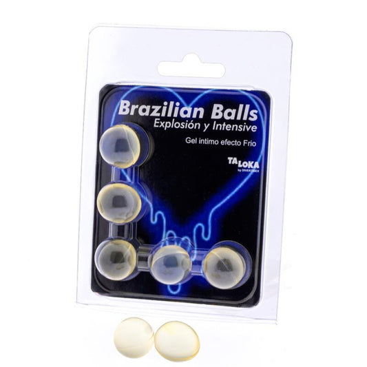 Taloka - 5 Balles Brésiliennes Gel Excitant Effet Froid & Vibration - TALOKA | pharmacie, lubrifiants, effet froid | Dimensions : 36