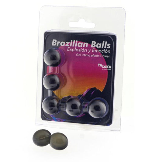 Taloka - 5 Balles Brésiliennes Gel Excitant Effet Puissant - TALOKA | pharmacie, lubrifiants, boules brésiliennes | Dimensions : 36
