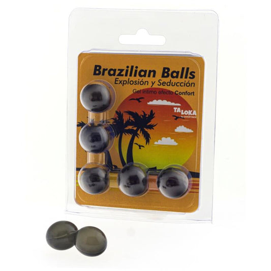 Taloka - 5 Balles Brésiliennes Gel Excitant Effet Confort - TALOKA | pharmacie, lubrifiants, boules brésiliennes | Dimensions : 34