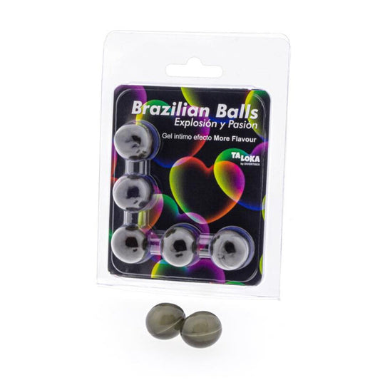 Taloka - 5 Boules Brésiliennes Plus Deffet De Saveur Gel Excitant - TALOKA | pharmacie, lubrifiants, boules brésiliennes | Dimensions : 36