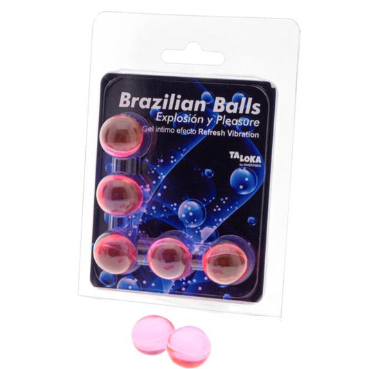 Taloka - 5 Balles Brésiliennes Refresh Effet Vibrant Gel Excitant - TALOKA | pharmacie, lubrifiants, boules brésiliennes | Dimensions : 36