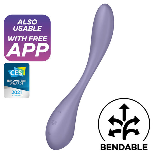 Satisfyer - Vibrateur Multi G-Spot Flex 5 Lilas - SATISFYER VIBRATOR | sextoys, vibrateurs, vibromasseurs avec app | Dimensions : 348