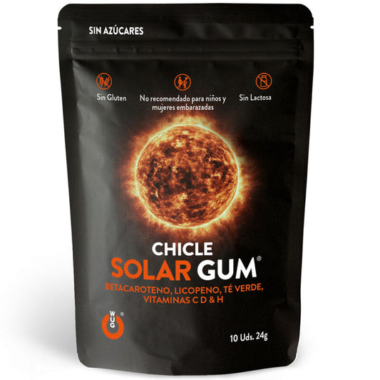 Wug Gum - Solar Gum Sun Tanning 10 Units - WUG GUM | pharmacie, compléments alimentaires, gommes stimulantes | Dimensions : 32