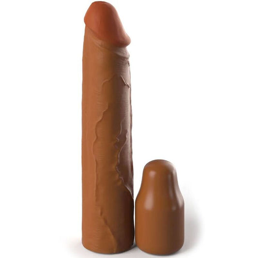 Fantasy X- Tensions - Pochette Pipedreams 20,32 Cm + 5,00 Cm Inch Plug Caramel - FANTASY X-TENSIONS | sextoys, jouets sexuels pour hommes, accessoires de pénis, manchons péniens sans extension | Dimensions : 330