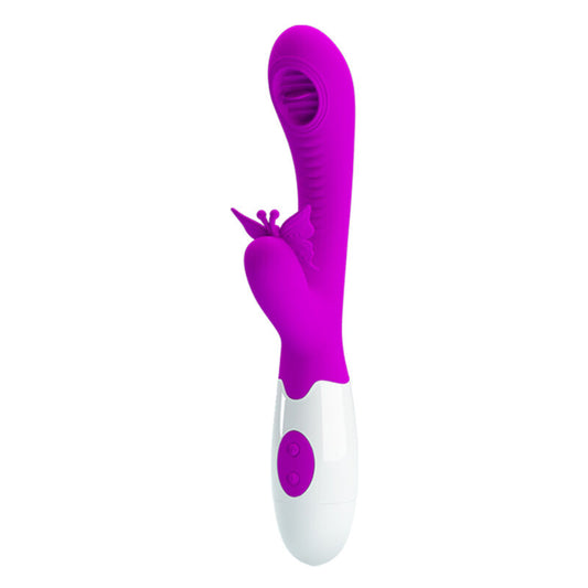 Pretty Love - Moth Léchant Et Vibrant Lilas - PRETTY LOVE | sextoys, vibrateurs, télécommande | Dimensions : 175