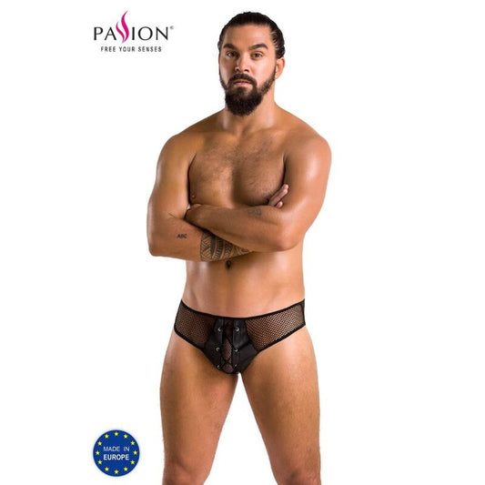 Passion - 035 Slip Richard Noir S/M - PASSION MEN | mode et lingerie, lingerie homme, feuillets | Dimensions : 132
